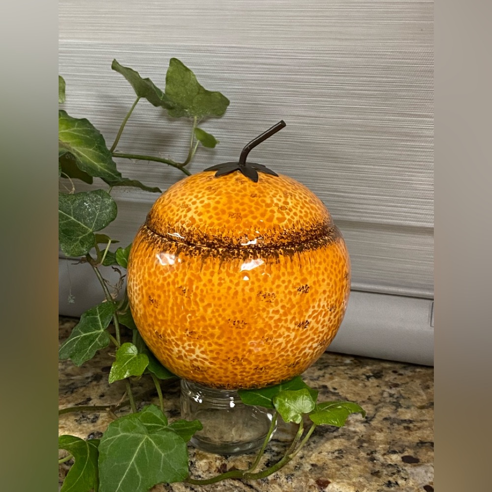 Better Home collection by Home interiors sugar container with lid orange shaped